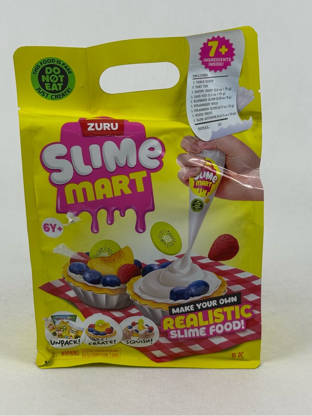 ZURU SLIME MART Small Bag FRUIT TART DIY Pretend Play Food 10 Piece Craft Set
